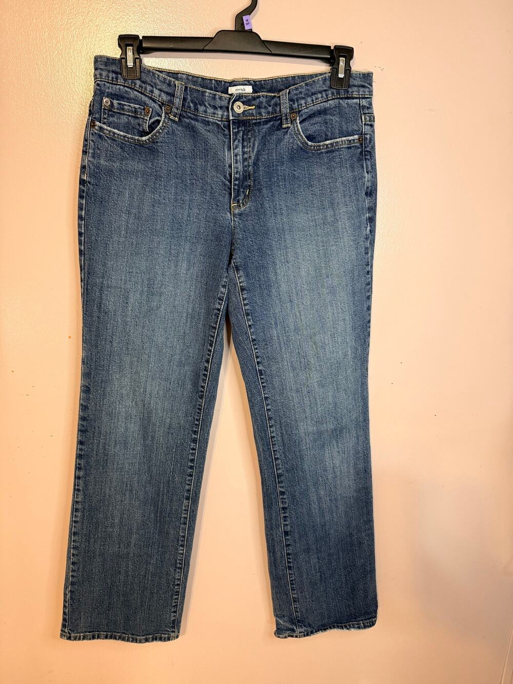Liz & Co Stretch women’s medium-wash stretch denim blue jeans Size 12